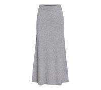 Vila Maxi Gonna da Donna VIRIL Lavorata a Maglia, Melange Grigio Medio, XL