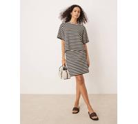 VILA - Minigonna in maglia all'uncinetto bianca e nera in coordinato-Nero 2XL