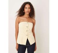 VILA - Mix and Match - Gilet a fascia sartoriale giallo banana pallido in coordinato 40