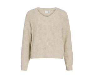 Vila Mpe V-Neck L/S Knit Top Noos, Melano Naturale Super Leggero, S