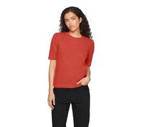Vila Neck Knit Top Vidalo-Maglia a Girocollo, S/S, Noos, Paprica, XS Donna