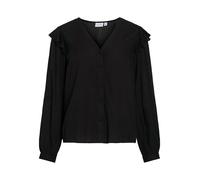 Vila Neck Top/Pr/BF Videstina-Maglia con Scollo a V, L/S, Nero, 40 Donna