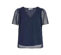 Vila Neck Top Vifalia-Maglietta con Scollo a V, S/S, Noos, Blazer Blu Marine, 46 Donna