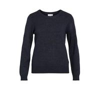 Vila NOS Donna Viril L/s O-Neck Knit Top-Noos Felpa Not Applicable, Blu (Total Eclipse Detail: Melange), X-Small