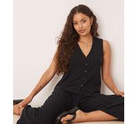 Vila Petite - Gilet nero leggero in maglia a coste in coordinato 42