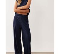 Vila Petite - Pantaloni plissé a fondo ampio blu navy in coordinato 42