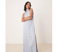 Vila Petite - Vestito lungo allacciato e annodato al collo blu pastello 36