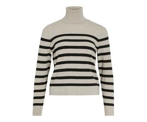 VILA Pullover 'KERRY' beige / nero Donna - Abbigliamento - Taglie comode - Pullover e cardigan - Pullover VILA L