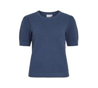 Vila Neck Knit Top Vidalo-Maglia a Girocollo, S/S, Noos, Vendimia Índigo, L Donna