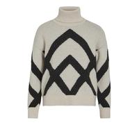 Vila Rollneck Knit Top Vicille-Maglia a Girocollo in Jacquard, L/S, Betulla, S Donna