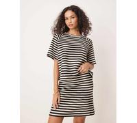 VILA - T-shirt a maniche corte in maglia all'uncinetto bianca e nera in coordinato-Nero M