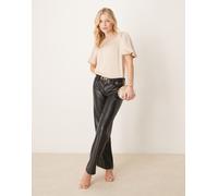 VILA - Top a maniche corte in raso beige-Neutro 36