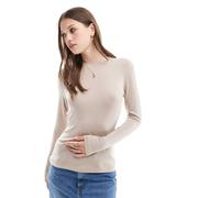 Vila - Top a maniche lunghe beige per outfit a strati-Neutro XL