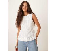 VILA - Top arricciato senza maniche bianco 36