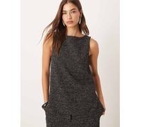 VILA - Top senza maniche testurizzato nero con glitter L