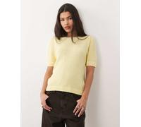 Vila - Top testurizzato in maglia di cotone giallo pastello S