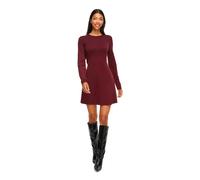 Vila Comfy A-line O-neck Knit Long Sleeve Short Dress Rosso XL Donna