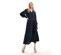 VILA - Vestito lungo avvolgete blu navy 38