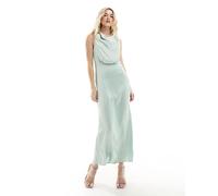 Vila - Vestito lungo da damigella verde chiaro con scollo ad anello 40