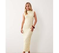 VILA - Vestito lungo in jersey testurizzato giallo pastello 40