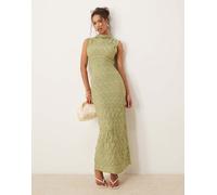 Vila - Vestito lungo in jersey testurizzato verde salvia 2XL