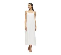 Vila - Vestito sottoveste lungo con spalline sottili bianco in cotone stropicciato 42