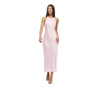 VILA - Vestito al polpaccio in raso color fiore di ciliegio con scollo a vogatore-Rosa 42