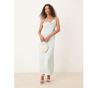 Vila - Vestito lungo verde chiaro in raso con scollo ad anello 42
