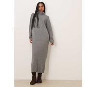 VILA - Vestito midi dolcevita in maglia color grigio medio mélange XL