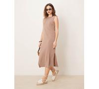 VILA - Vestito midi senza maniche in jersey cammello-Neutro XL