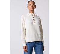 Pull a maniche lunghe con bottoni dorati Beige L Tinta unita