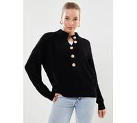 Vila - Viching O-Neck L/S Button Knit Top/R Nero - Abbigliamento L Nero