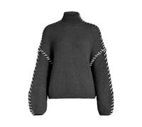 Vila Vichoca New L/S Knit Pullover Borsa con Manico Superiore, Grigio, S Donna