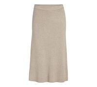 Vila VICOMFY A-Line Knit Skirt- Noos, Gonna Midi Donna, Natural Melange,