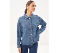 Vila - Vicreek L/S Denim Heart Emb Shirt/R Blu - Abbigliamento 36 Blu