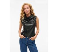 Vila - VIELANA S/L DRAPED TOP Nero - Abbigliamento 34 Nero