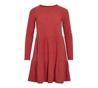 Vila Vielita L/S Short Dress Vestito, Rosso Pompei, L Donna