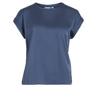 Vila Viellette S/S Satin Top-Noos Camicia a Maniche Corte, Azzurro, 42 Donna