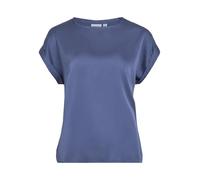 Vila Viellette S/S Satin Top-Noos Camicia a Maniche Corte, Azzurro, 42 Donna