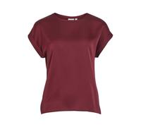 Vila Viellette S/S Satin Top-Noos Camicia a Maniche Corte, Cabernet, 40 Donna