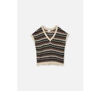 Vila - Viember Rev V-Neck S/S Glitter Knit/Lc Beige - Abbigliamento L Beige