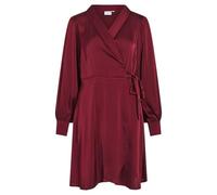 Vila Vienna Ravenna L/S Short Wrap Dress-Noos, Cabernet, 42