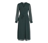 Vila Vifalia V-Neck L/S Midi Dress-Noos Vestito, Scarab, 40 Donna