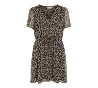 Vila VIFALIA V-Neck S/S Short Dress - Noos, Black/AOP: Hazel, 44