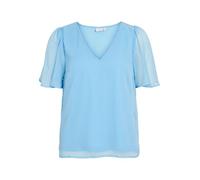 Vila Neck Top Vifalia-Maglietta con Scollo a V, S/S, Noos, all Aboard, 46 Donna