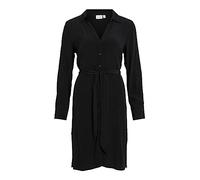 Vila Vifini L/S Midi Shirt Dress-Noos Vestito da Camicetta, Nero, 42 Donna
