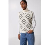 Vila - Vifinka S/L Jacquard Knit Vest Bianco - Abbigliamento L Bianco