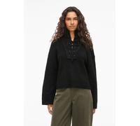 Vila - Vigleeba High Neck L/S Rib Knit Top Nero - Abbigliamento XS Nero