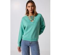 Vila - Vigley L/S Eyelet Detail Sweatshirt Verde - Abbigliamento S Verde