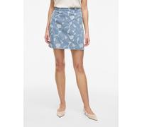 Vila - VIIANAIS HW JACQUARD SHORT DENIM SKIRT Blu - Abbigliamento 40 Blu